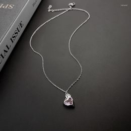 Pendant Necklaces Woman Heart Necklace Women Minimalist Chain Lovers Jewelry Wedding Silver Color Trendy Party Metal Halskette