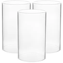 Candle Holders Windproof Lampshade Home Holder Shades Open Ended Tube Sleeve Decorative Glass