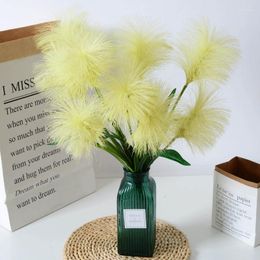 Decorative Flowers 3Heads Artificial Pampas Grass Flower Bouquet For Home Wedding Decoration DIY Party Bedroom Fake Plant Vase Decor Reed