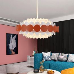 Pendant Lamps Led Lights Dining Room Bedroom Lamp Nordic Creative Metal Hanging Home Decor Round Light Fixtures WF1107