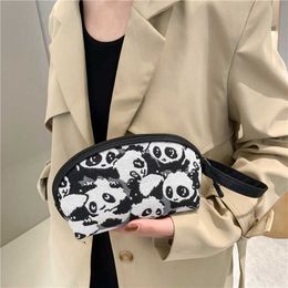 Embroidered Woolen Makeup Bag Travel Cartoon Change Wash Bag Portable Phone Storage Bag Lipstick Small Bag 230715