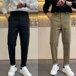 Men's Suits 2023 Spring Summer Casual Pants Stretch Suit Pant Slim Fit Work Elastic Waist Comfortable Denim Jogging Trousers Male D07