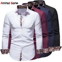 Men's Casual Shirts Shirt with Collar White Man Long Sleeve 2023 Mens Polo for Men Famous Brands 230729