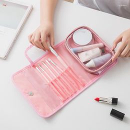 Storage Bags Multifunctional Cosmetic Bag Women Makeup Brushes Travel Organiser Tools Rolling Pouch Waterproof PVC Wash