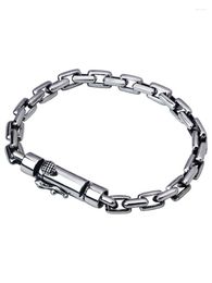 Link Bracelets Retro Pin Bracelet Men's Fashion Ring Buckle Simple And Versatile Thai Silver Couple Women's