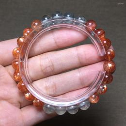 Strand Natural Arusha Orange Sunstone Strawberry Quartz Beryl Bracelet 7.5mm Clear Rectangle Beads Women Bangle