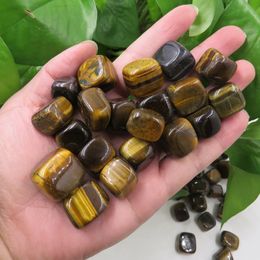 Decorative Objects Figurines 1520mm 200g Natural Cube Block Tiger Eye Tumbled Stones Fengshui Gemstone Reiki Crystal Healilng 230731