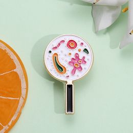 Brooches Pin for Women Men Magnifying Glass Funny Badge and Pins for Dress Cloths Bags Decor Cute Enamel Metal Jewelry Gift for Friends Wholesale