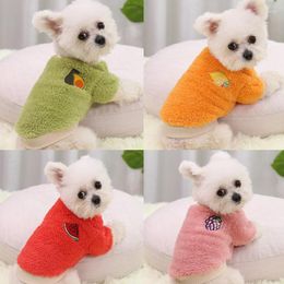 Dog Apparel Warm Clothes Cute Fruit Fleece Jacket Coat For Small Medium Puppy Cat Autumn Winter Waistcoat Pet Costume Supplies