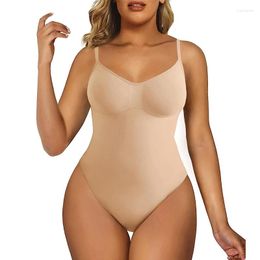 Women's Shapers V Neck Spaghetti Strap Bodysuits Compression Body Suits Open Crotch Shapewear Slimming Shaper Smooth Out Bodysuit Underwear