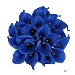 Decorative Flowers Wreaths Real Touch Calla Lily Artificial Bouquet For Bridal Home Flower Decoration Drop Delivery Garden Festive P Dhnvu