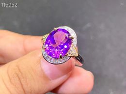 Cluster Rings The Gift For Engagement Amethyst Gemstone 925 Sterling Silver Ring Wedding