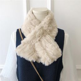 Scarves Winter Faux Rex Fur Soft Thick Long Pile Wraps Design Keep Warm Pom