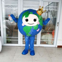 Masquerade Festival Dress Blue Earth Mascot Costume Cartoon theme fancy dress Ad Apparel costume Play dress