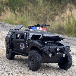 Diecast Model Cars 124 Alloy Refit Armored Car Model Diecast Toy Offroad Vehicle Tank Model Metal Police Explosion Proof Car Model Childrens Gift x0731