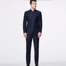 Custom Made Men Suits classic Blazer Mandarin Collar Fashion Elegance Suits Custom Made Dress Suits jacket and Pants272m