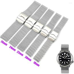 Watch Bands Replacement FOR Accessories Strap Stainless Steel Wrist Band Flat Linker Bracelet 18mm 20mm 22mm 24mm 26mm