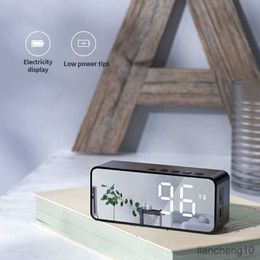 Portable Speakers Wireless Bluetooth FM Mini Card Mirror Alarm Clock Audio Stall Receiving Prompt R230731