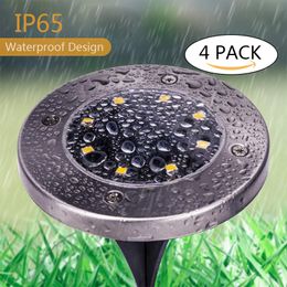 Garden Decorations 14 PCs Solar Garden Lights 121620 LED Solar Ground Light Waterproof Lamp Underground Sensing Landscape Lamp for Lawn Pathway 230729