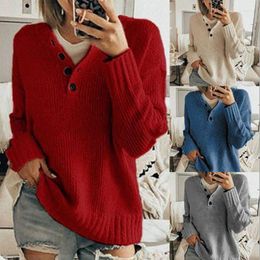 Women's Hoodies Ladies Button O-neck Pullover Sweater Fall Winter 2023 Outer Solid Colour Cardigan Long-sleeved Short Knitted Tops