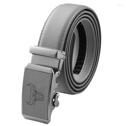 Belts High Quality Casual Men's And Women's Leather Belt Trend Fashion Youth Brand Automatic Buckle Cow Head Pattern Grey 381