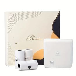 Phomemo M02PRO With 3 Rolls Paper Gift Box, 300dpi Photo Printer - Thermal BT Portabel Mini Mobile Printer Compatible With IOS & Android, Sticker Printer Label Maker