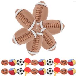 Storage Bottles 30pcs Embellishments Resin Round Undrilled Flatback Cabochons Football Basketball Tennis Charm Jewellery Making Accessory For