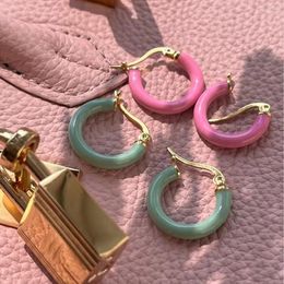 Hoop Earrings INES Vintage Colourful Irregular Geometric Drip Oil Enamel Circle Fashion Spring Jewellery For Women Lady 2023