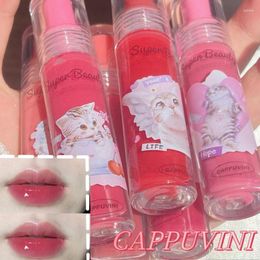 Lip Gloss FLORETTE Cute Cat Jelly Glaze Moisturizing Lasting Sexy Mirror Korean Tint Girls Beauty Makeup Cosmetic