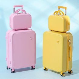 Suitcases Solid Color Luggage 24 Inch Small Fresh Case Female Light Male 26 Student Boarding Bag Koffers Op Wieltjes Suitcase