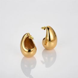 Stud Women Ear Cuff Brass Copper Alloy Gold Plated Waterdrop Half Empty Stud Earrings for Female Party Push Back Jewelry Accessories 230729