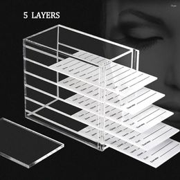 Storage Boxes False Eyelash Extensions Box 5 Layers Acrylic Pallet Lash Organizer Holder Display Stand Makeup Tools Supplies