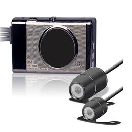 3 0 TFT Dual Lens Motorcycle Camera HD 720P DVR Camera Video Recorder Waterproof Motor Dash Camera with Rear View Camcorder3022