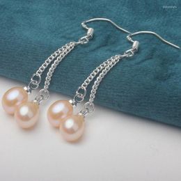 Dangle Earrings FYSL Silver Plated Many Colours Water Drop Pearls For Women Link Chain Jewellery