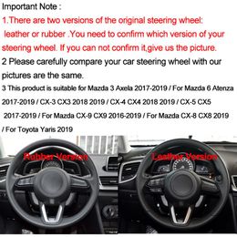 Hand-sewed car steering wheel cover Suede Mazda 3 Axela 2017-2019 Mazda 6 Atenza 2017-2019 CX-3 CX-9 CX-5331M