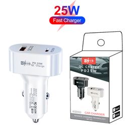 USB PD Car Charger Fast Charging Type C 25W USB Quick Charger 3.0 Car Adapter For iPhone Xiaomi 13 14 15 Pro Huawei Samsung