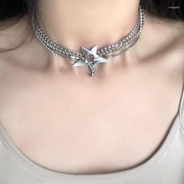 Choker Multi-Strand Pentagram Necklaces Multi-Layer Chain Chokers Women Party