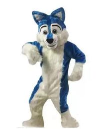 factory hot Blue Husky Dog Mascot Costume Cartoon Wolf dog Character Clothes Christmas Halloween Party Fancy Dress