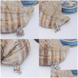 Lockets Love Pearl Cages Pendants Necklace Opening Shells Turtles Dolphin Butterfly Charms Necklaces For Women Fashion Jewellery Drop De Dh78O