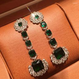 Dangle Earrings Fashion Trendy Drop For Women Accessories Full Cubic Zirconia Dubai Bridal Dress Earring Mujer Moda E-922