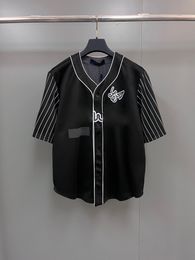 2023 Spring/Summer New Arrival: Black Baseball Shirt - 73% Polyester, 22% Cotton, 5% Nylon Unisex Short Sleeve Cardigan EURO SIZE