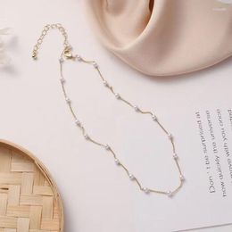 Chains Personality Advanced 18k Mini Sky Star Pearl Necklace Natural Small Young Fashionable Girlfriend Style Clavicle Chain