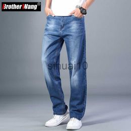 Men's Jeans 6 Colors Spring Summer Men's Thin Straight-leg Loose Jeans Classic Style Advanced Stretch Baggy Pants Male Plus Size 40 42 44 J230728