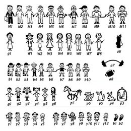 Stick Figure My Family & Pet Dog Cat Sticker for Car Window Bumper Vinyl Decal Household sticker car styling275f