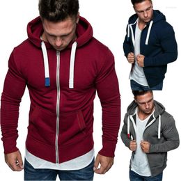 Men's Hoodies Pullover Hoodie Sweatshirt Casual Cotton Zipper Top Plain Hoody Fleece Autumn Jacket Streetwear Male Sweatshirts