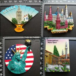 Fridge Magnets Seville Moscow Russia Refrigerator Magnets Alaska San Francisco Florida Statue of Liberty New York USA Tourist Souvenirs Magnets x0731