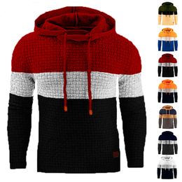 Men's Hoodies Sweatshirts Autumn And Winter Slim Hooded Jacquard Sweater Long Sleeved Hoodie Warm Sweatshirt Coat 4XL 230731