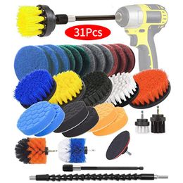 Drill Brush Scrub Pads 31 Piece Power Scrubber Cleaning Kit - All Purpose Cleaner Scrubbing Cordless Drill for Cleaning Pool Til C228K