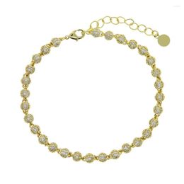 Anklets Iced Out Bling Hip Hop Women Girl Jewellery Micro Pave 5A Cubic Zirconia CZ Ball Beaded Link Chain Anklet 2023