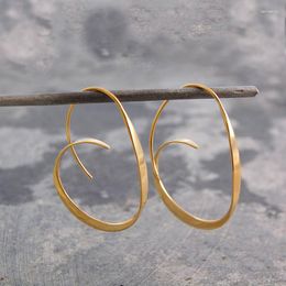 Hoop Earrings 2023 Fashion Gold Colour Oversized Round For Women Girls Delicate Creative Spiral Metal Earring Party Jewellery